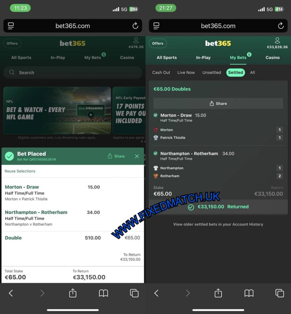 BET365 UK FIXED TIPS