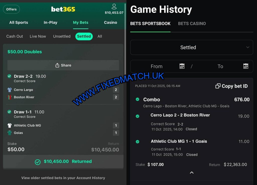 CORRECT SCORE FIXED BET365 TIPS