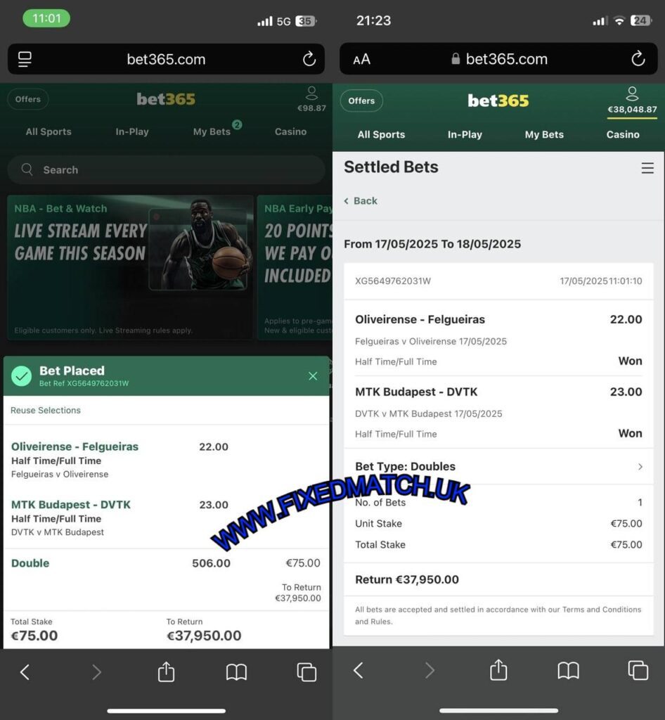 UK BET365 HALFTIME FULLTIME TIPS