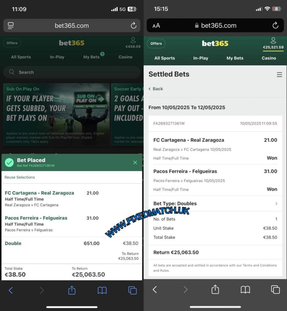 UK BET365 TELEGRAM FIXED MATCH TIPS HTFT