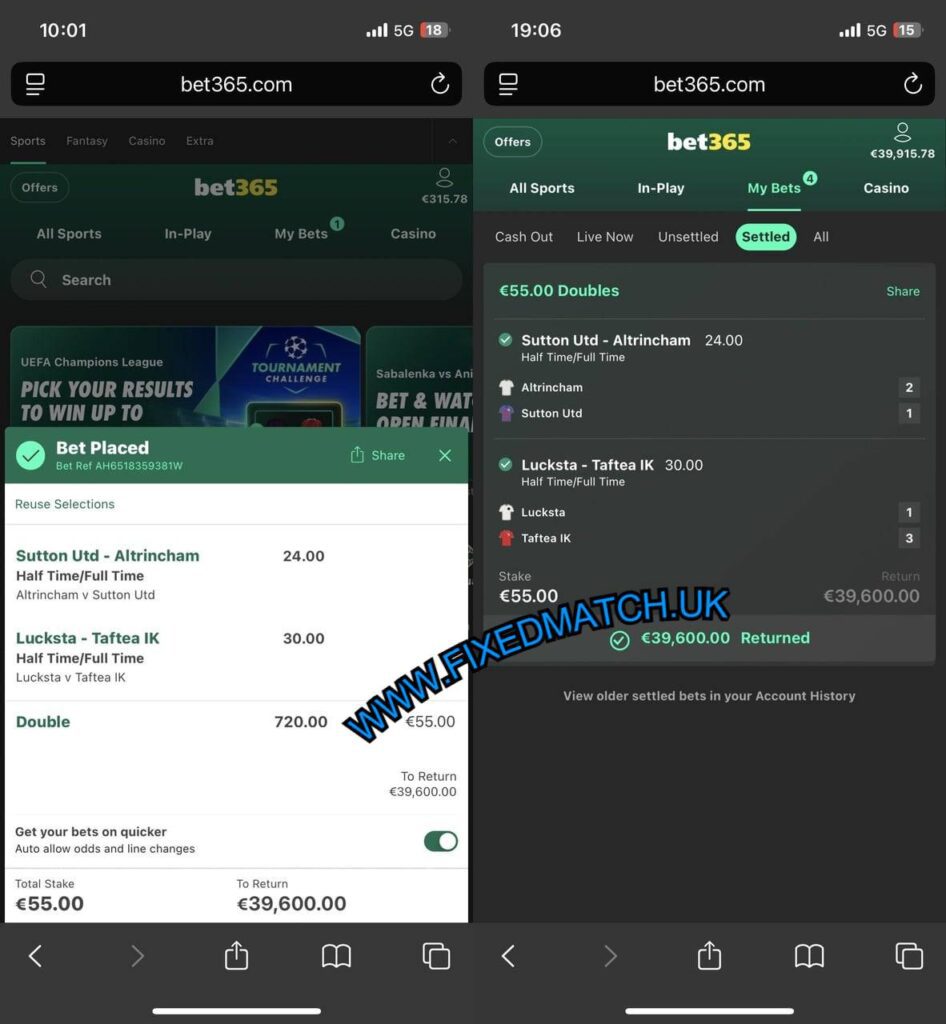 UK HALFTIME FULLTIME FIXED TIPS