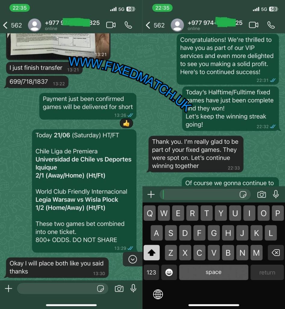 whatsapp fixed football games